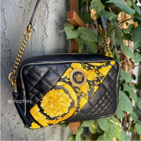 SOLD Versace Baroque Icon Quilted Leather Camera Crossbody Bag - Picture 2 of 15